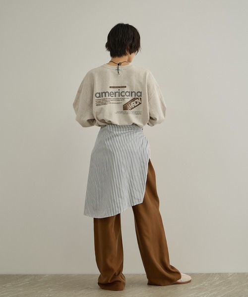AMERICANA（アメリカーナ）の「【Americana（アメリカーナ）】リバースウィーブ L/S T ／ロングスリーブTシャツ（Tシャツ/カットソー・レディース・ブラウン系その他3/ホワイト系その他7・M）」の10枚目の写真