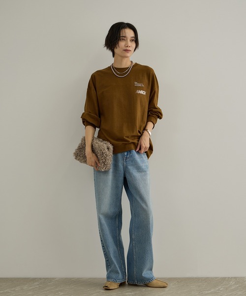 AMERICANA（アメリカーナ）の「【Americana（アメリカーナ）】リバースウィーブ L/S T ／ロングスリーブTシャツ（Tシャツ/カットソー・レディース・ブラウン系その他3/ホワイト系その他7・M）」の11枚目の写真