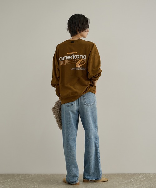 AMERICANA（アメリカーナ）の「【Americana（アメリカーナ）】リバースウィーブ L/S T ／ロングスリーブTシャツ（Tシャツ/カットソー・レディース・ブラウン系その他3/ホワイト系その他7・M）」の12枚目の写真