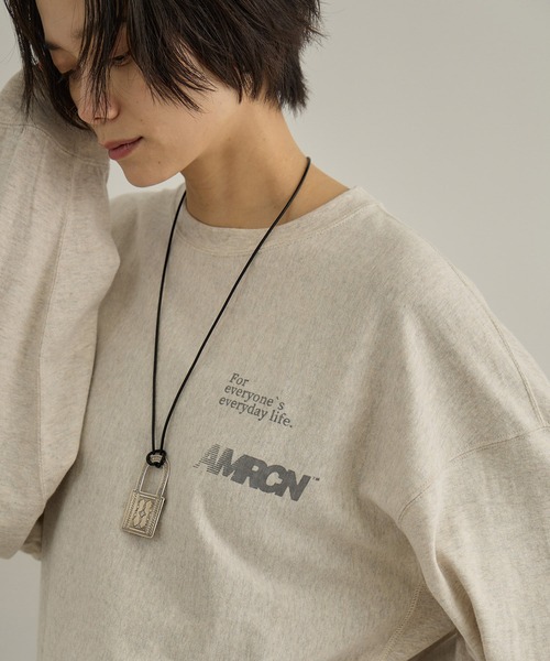 AMERICANA（アメリカーナ）の「【Americana（アメリカーナ）】リバースウィーブ L/S T ／ロングスリーブTシャツ（Tシャツ/カットソー・レディース・ブラウン系その他3/ホワイト系その他7・M）」の13枚目の写真