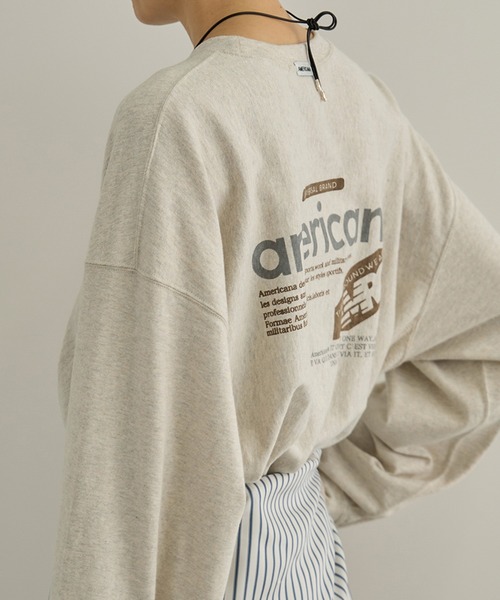 AMERICANA（アメリカーナ）の「【Americana（アメリカーナ）】リバースウィーブ L/S T ／ロングスリーブTシャツ（Tシャツ/カットソー・レディース・ブラウン系その他3/ホワイト系その他7・M）」の14枚目の写真