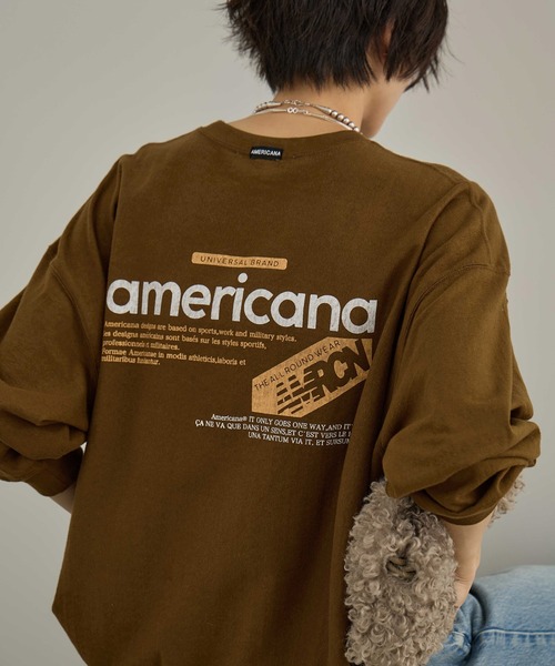 AMERICANA（アメリカーナ）の「【Americana（アメリカーナ）】リバースウィーブ L/S T ／ロングスリーブTシャツ（Tシャツ/カットソー・レディース・ブラウン系その他3/ホワイト系その他7・M）」の18枚目の写真