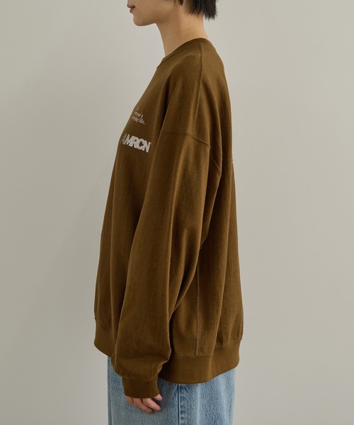 AMERICANA（アメリカーナ）の「【Americana（アメリカーナ）】リバースウィーブ L/S T ／ロングスリーブTシャツ（Tシャツ/カットソー・レディース・ブラウン系その他3/ホワイト系その他7・M）」の20枚目の写真