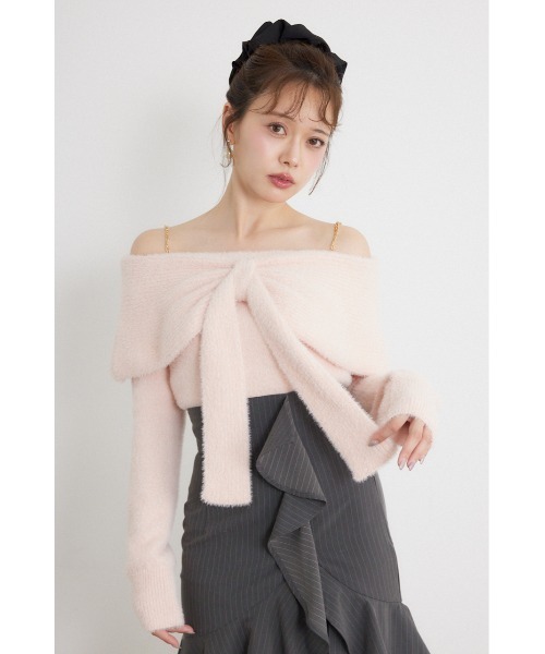 rienda(リエンダ)の「【AW先行アイテム】2WAYスパンコールシャギーニットトップス 秋服 冬服(ニット/セーター・レディース・ブルー/ピンク/ホワイト・FREE)」の3枚目の写真