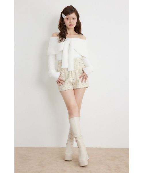 rienda(リエンダ)の「【AW先行アイテム】2WAYスパンコールシャギーニットトップス 秋服 冬服(ニット/セーター・レディース・ブルー/ピンク/ホワイト・FREE)」の5枚目の写真