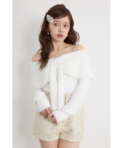 rienda(リエンダ)の「【AW先行アイテム】2WAYスパンコールシャギーニットトップス 秋服 冬服(ニット/セーター・レディース・ブルー/ピンク/ホワイト・FREE)」の8枚目の写真