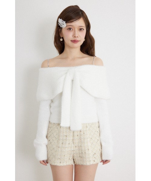 rienda(リエンダ)の「【AW先行アイテム】2WAYスパンコールシャギーニットトップス 秋服 冬服(ニット/セーター・レディース・ブルー/ピンク/ホワイト・FREE)」の11枚目の写真