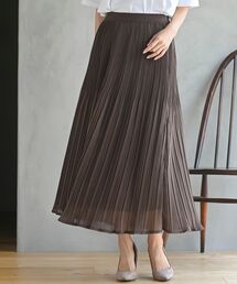 ラメ楊柳プリーツロングスカート