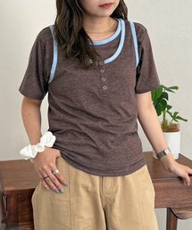 タンクセットスラブ半袖プルオーバー