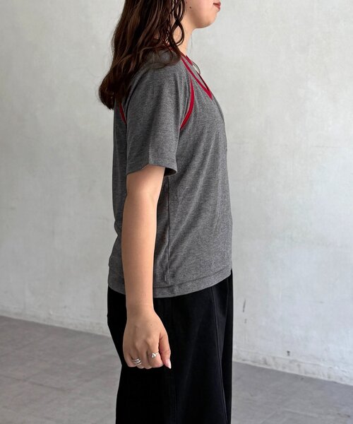 CPCM(シーピーシーエム)の「タンクセットスラブ半袖プルオーバー(Tシャツ/カットソー・レディース・オフホワイト/ブラウン/グレー・FREE)」の21枚目の写真