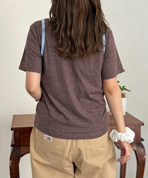 CPCM(シーピーシーエム)の「タンクセットスラブ半袖プルオーバー(Tシャツ/カットソー・レディース・オフホワイト/ブラウン/グレー・FREE)」の9枚目の写真