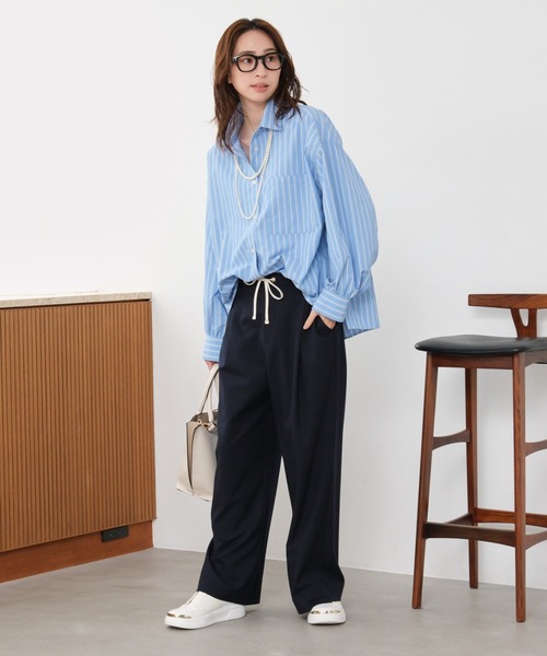Elura(エルーラ)の「映えラクワイドパンツ<低身長サイズあり>/1068027(その他パンツ・レディース・ストライプ/チェック/ネイビー・SMALL/MEDIUM/LARGE/FREE(S))」の12枚目の写真