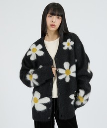 【TOWNCRAFT/タウンクラフト】MOHAIR SHAGGY JACQUARD CARDIGAN モヘア シャギー ジャガード カーディガン