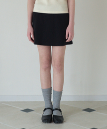 50s EMBROIDERED MINI PANTSKIRT_BLACK