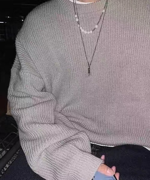 KELVIN(ケルヴァン)の「Classic Waffle Knit クラシックワッフルニット(ニット/セーター・メンズ・グレー/グリーン/ブラック・MEDIUM/LARGE)」の5枚目の写真