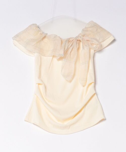 L LABEL（エルラベル）の「チェック柄シフォンリボンTシャツ（Tシャツ/カットソー・レディース・ホワイト/ブルー/ピンク・FREE）」の11枚目の写真