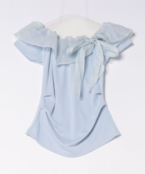L LABEL（エルラベル）の「チェック柄シフォンリボンTシャツ（Tシャツ/カットソー・レディース・ホワイト/ブルー/ピンク・FREE）」の9枚目の写真