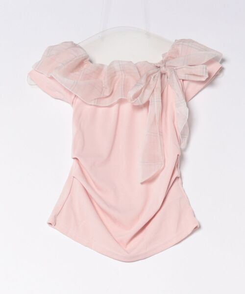 L LABEL（エルラベル）の「チェック柄シフォンリボンTシャツ（Tシャツ/カットソー・レディース・ホワイト/ブルー/ピンク・FREE）」の8枚目の写真