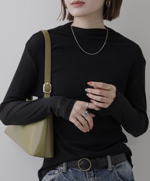 センターラインモックネックシアートップス 長袖