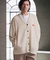 mcg3867-Feather Yarn Heart Knit Cardigan ニットカーディガン(PF-262-018)