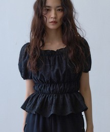 shirring peplum blouse / シャーリングペプラムブラウス