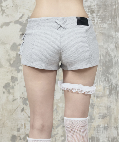 ETRE AU SOMMET(エトレオソメ)の「Waffle Zipper Hot Pants (Melange Gray)(その他パンツ・レディース・チャコールグレー・FREE)」の4枚目の写真