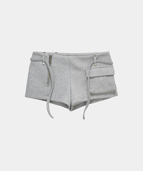 ETRE AU SOMMET(エトレオソメ)の「Waffle Zipper Hot Pants (Melange Gray)(その他パンツ・レディース・チャコールグレー・FREE)」の7枚目の写真