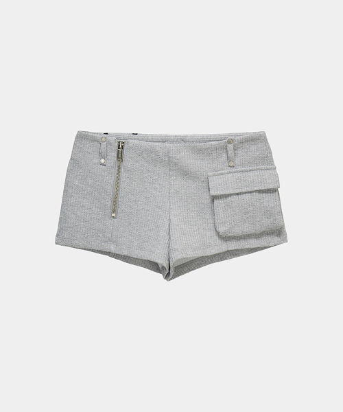 ETRE AU SOMMET(エトレオソメ)の「Waffle Zipper Hot Pants (Melange Gray)(その他パンツ・レディース・チャコールグレー・FREE)」の6枚目の写真