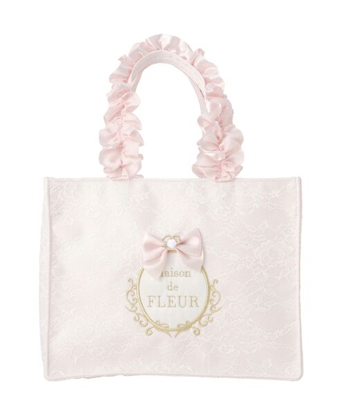Maison de FLEUR（メゾンドフルール）の「リボンフレームフリルハンドルトートバッグ（トートバッグ・レディース・ライトピンク・FREE）」の8枚目の写真