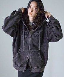ヴィンテージ加工ダメージパッチパーカー
