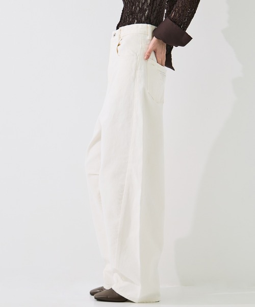 STUDIOUS(ステュディオス)の「【STUDIOUS/ステュディオス】Damaged Barrel Leg Jeans/ダメージバレルレッグジーンズ/美脚デニム/小尻効果(デニムパンツ・レディース・オフホワイト・2/1)」の7枚目の写真