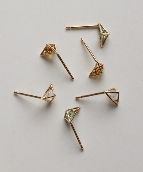cui-cui(キュイキュイ)の「カラーストーン ピアス | K10YG 〈2026 AUTUMN COLLECTION〉(ピアス(両耳用)・レディース・グリーン/ホワイト/オレンジ・FREE)」の22枚目の写真