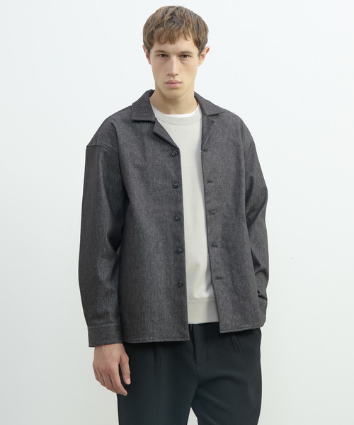 MEN'S MELROSE(メンズメルローズ)の「モンスターストレッチデニムシャツジャケット(ブルゾン・メンズ・ブラック/インディゴブルー・2/3/4)」の2枚目の写真