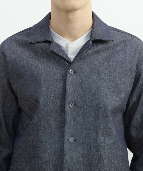 MEN'S MELROSE(メンズメルローズ)の「モンスターストレッチデニムシャツジャケット(ブルゾン・メンズ・ブラック/インディゴブルー・2/3/4)」の8枚目の写真