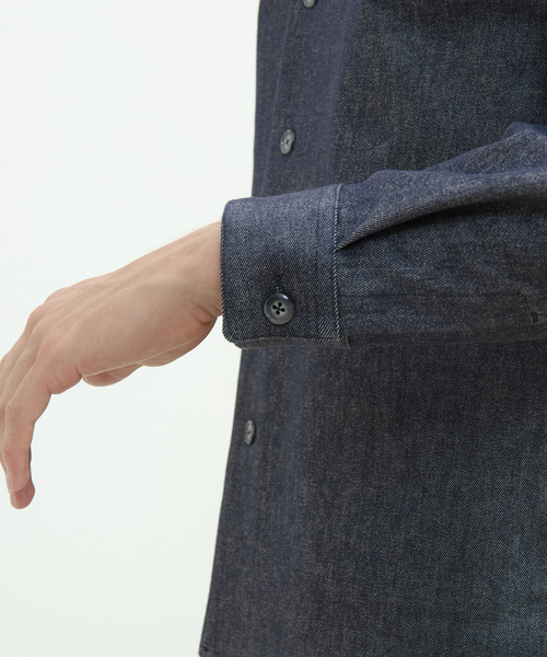 MEN'S MELROSE(メンズメルローズ)の「モンスターストレッチデニムシャツジャケット(ブルゾン・メンズ・ブラック/インディゴブルー・2/3/4)」の9枚目の写真