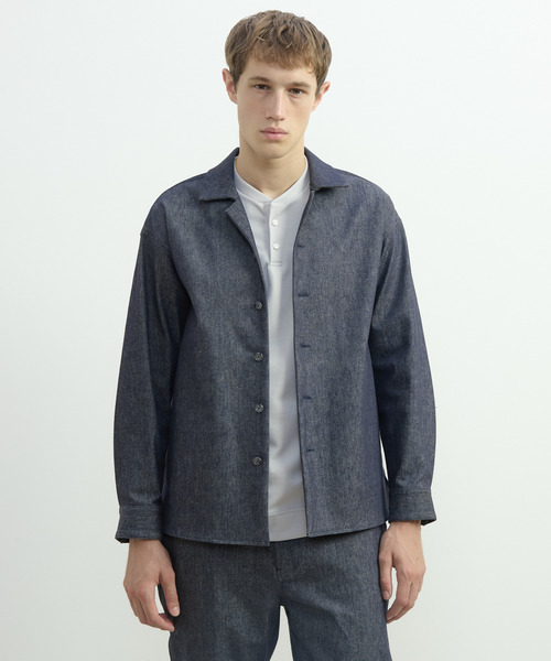 MEN'S MELROSE(メンズメルローズ)の「モンスターストレッチデニムシャツジャケット(ブルゾン・メンズ・ブラック/インディゴブルー・2/3/4)」の12枚目の写真