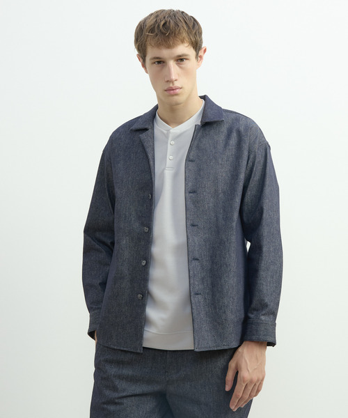 MEN'S MELROSE(メンズメルローズ)の「モンスターストレッチデニムシャツジャケット(ブルゾン・メンズ・ブラック/インディゴブルー・2/3/4)」の13枚目の写真