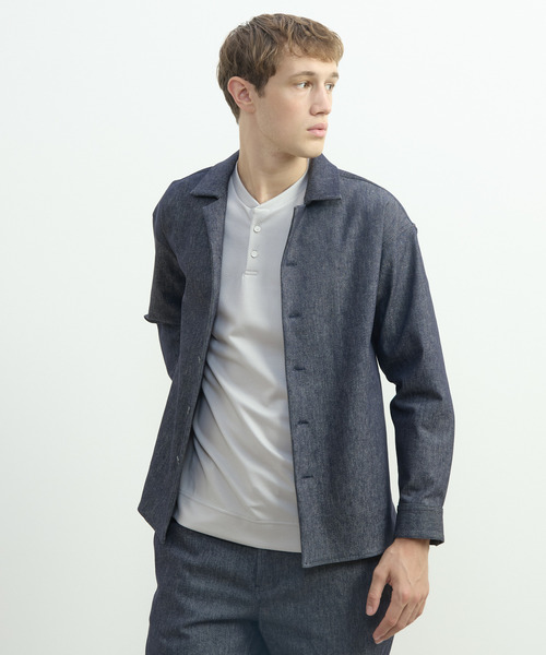 MEN'S MELROSE(メンズメルローズ)の「モンスターストレッチデニムシャツジャケット(ブルゾン・メンズ・ブラック/インディゴブルー・2/3/4)」の14枚目の写真