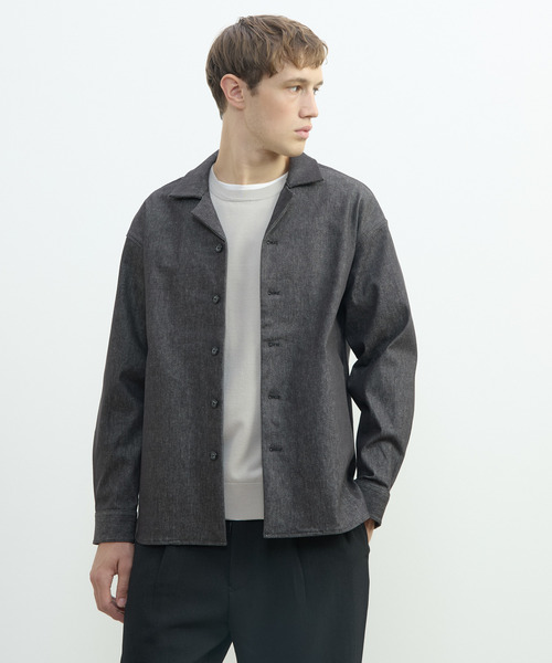 MEN'S MELROSE(メンズメルローズ)の「モンスターストレッチデニムシャツジャケット(ブルゾン・メンズ・ブラック/インディゴブルー・2/3/4)」の20枚目の写真