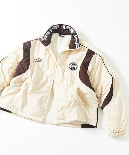UMBRO(アンブロ)の「UMBRO/アンブロ SP Padding Nylon Track JACKET/別注 パディング ナイロン トラックジャケット/中綿ジャケット(ブルゾン・メンズ・ブラウン/チェック/ブラック/オフホワイト・X-LARGE/LARGE/MEDIUM)」の2枚目の写真