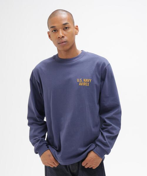 AVIREX(アヴィレックス)の「U.S. NAVY SEABEES L/S T-SHIRT / ユーエス ネイビー シービーズ 長袖Tシャツ / AVIREX / アヴィレックス(Tシャツ/カットソー・メンズ・キナリ/ネイビー・X-LARGE/XX-LARGE/LARGE)」の3枚目の写真