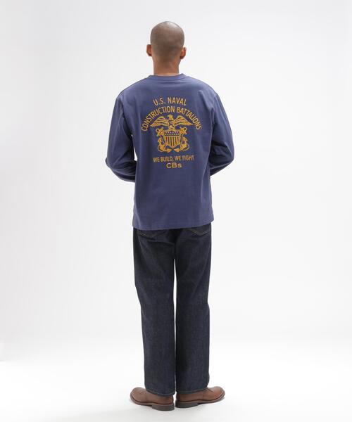 AVIREX(アヴィレックス)の「U.S. NAVY SEABEES L/S T-SHIRT / ユーエス ネイビー シービーズ 長袖Tシャツ / AVIREX / アヴィレックス(Tシャツ/カットソー・メンズ・キナリ/ネイビー・X-LARGE/XX-LARGE/LARGE)」の4枚目の写真