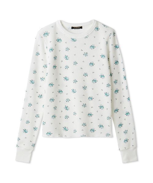 LILY BROWN(リリーブラウン)の「【Anniversary Edition】ヴィンテージワッフルトップス(Tシャツ/カットソー・レディース・ブルー/ピンク・F)」の2枚目の写真