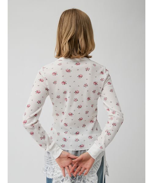 LILY BROWN(リリーブラウン)の「【Anniversary Edition】ヴィンテージワッフルトップス(Tシャツ/カットソー・レディース・ブルー/ピンク・F)」の6枚目の写真
