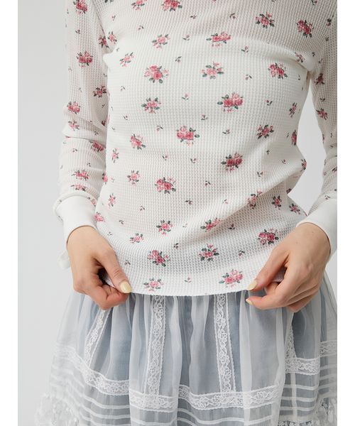 LILY BROWN(リリーブラウン)の「【Anniversary Edition】ヴィンテージワッフルトップス(Tシャツ/カットソー・レディース・ブルー/ピンク・F)」の11枚目の写真