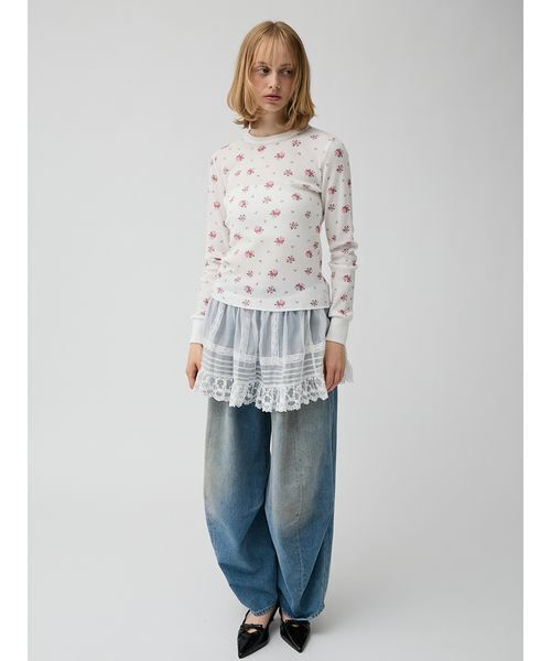 LILY BROWN(リリーブラウン)の「【Anniversary Edition】ヴィンテージワッフルトップス(Tシャツ/カットソー・レディース・ブルー/ピンク・F)」の12枚目の写真