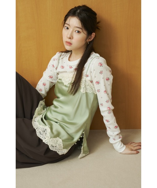 LILY BROWN(リリーブラウン)の「【Anniversary Edition】ヴィンテージワッフルトップス(Tシャツ/カットソー・レディース・ブルー/ピンク・F)」の3枚目の写真