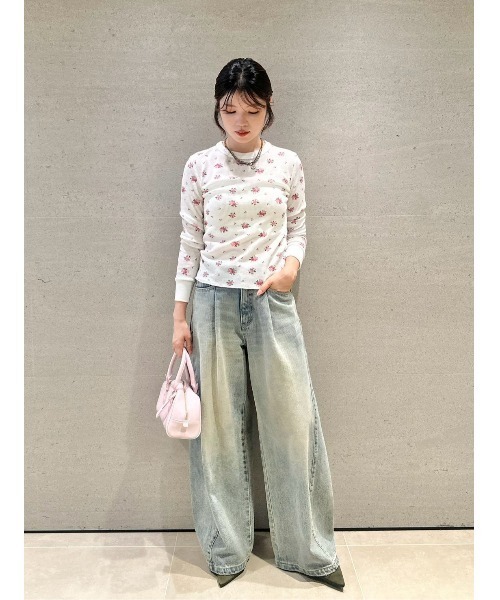 LILY BROWN(リリーブラウン)の「【Anniversary Edition】ヴィンテージワッフルトップス(Tシャツ/カットソー・レディース・ブルー/ピンク・F)」の14枚目の写真