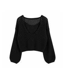 [SET] Punching Layered Crop Knit + Sleeveless (4colors)