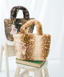 【PAUL & JOE ACCESSOIRES /ポール アンド ジョー アクセソワ 】 FUR ANIMAL チャーム付きファートートバッグ